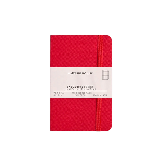 My Paperclip Executive Series Notebook (Soft Cover) - 90 x 140 mm Collection Checks Red