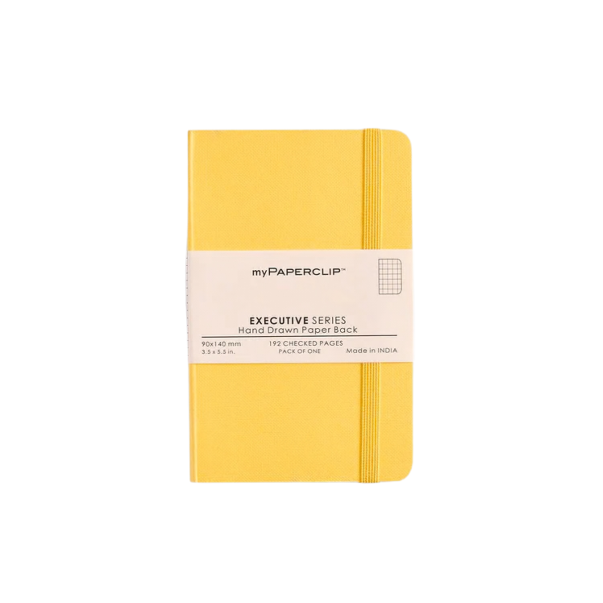 My Paperclip Executive Series Notebook (Soft Cover) - 90 x 140 mm Collection Checks Yellow
