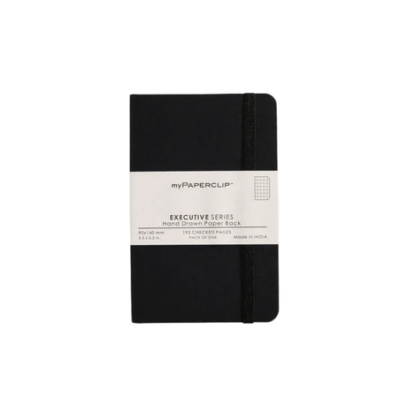 My Paperclip Executive Series Notebook (Soft Cover) - 90 x 140 mm Collection Checks Black