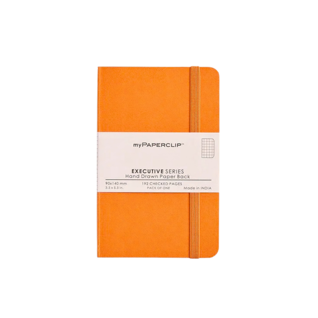 My Paperclip Executive Series Notebook (Soft Cover) - 90 x 140 mm Collection Checks Orange