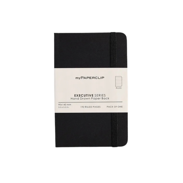 My Paperclip Executive Series Notebook (Soft Cover) - 90 x 140 mm Collection Ruled Black