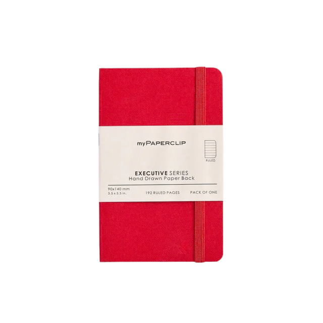 My Paperclip Executive Series Notebook (Soft Cover) - 90 x 140 mm Collection Ruled Red