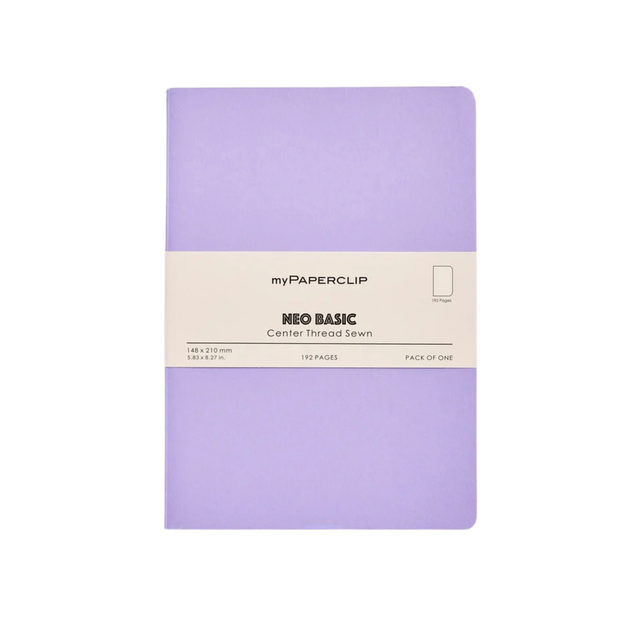 My Paperclip Neo Basic Center Thread Sewn Plain 148 x 210 mm Lilac  Collection