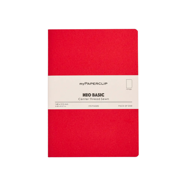 My Paperclip Neo Basic Center Thread Sewn Plain 148 x 210 mm Red  Collection