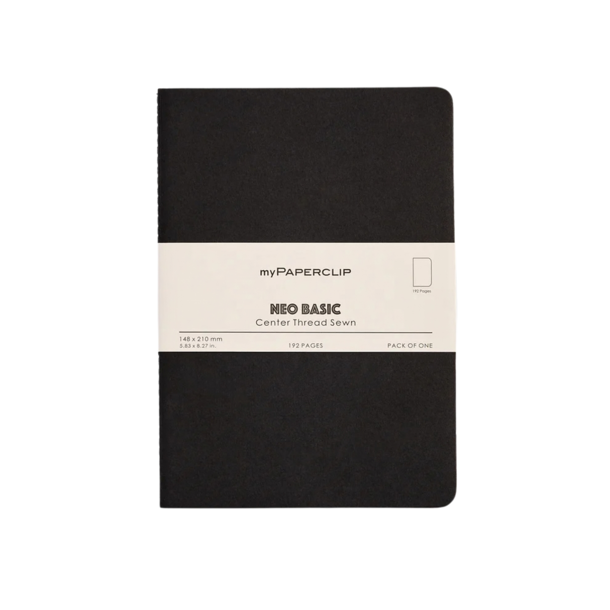 My Paperclip Neo Basic Center Thread Sewn Plain 148 x 210 mm Black  Collection