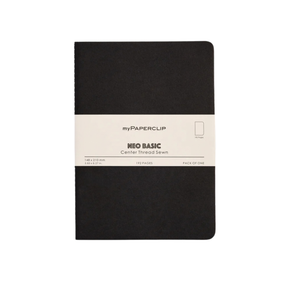 My Paperclip Neo Basic Center Thread Sewn Plain 148 x 210 mm Black  Collection