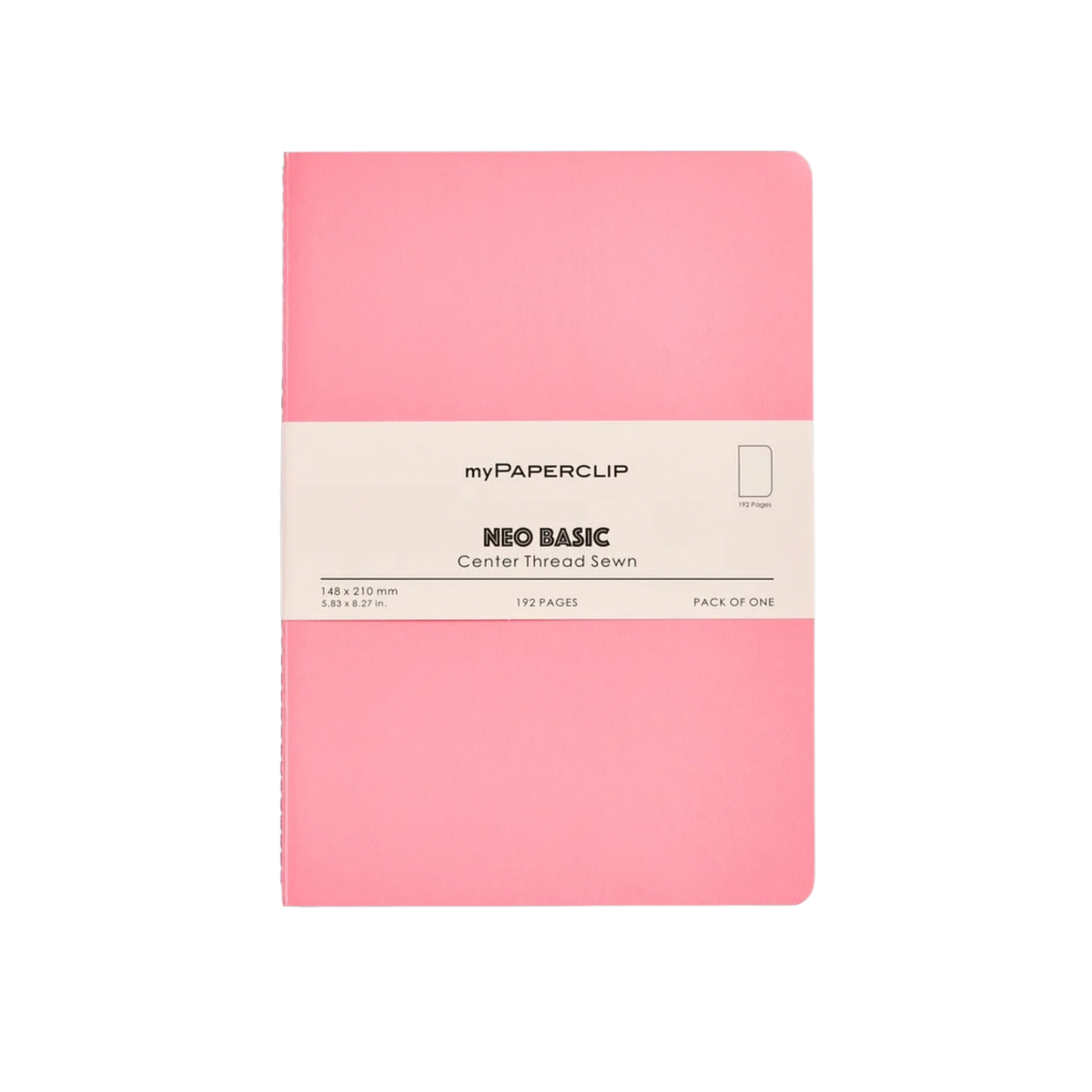 MyPAPERCLIP Neo Basic Center Thread Sewn Light Pink Plain A5, 148x210m ...