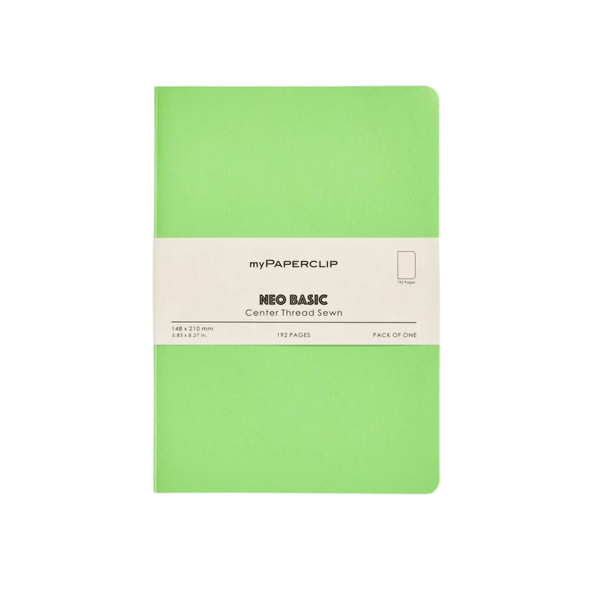 My Paperclip Neo Basic Center Thread Sewn Plain 148 x 210 mm NeoGreen  Collection