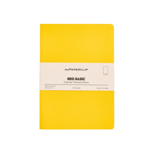 My Paperclip Neo Basic Center Thread Sewn Plain 148 x 210 mm Yellow  Collection