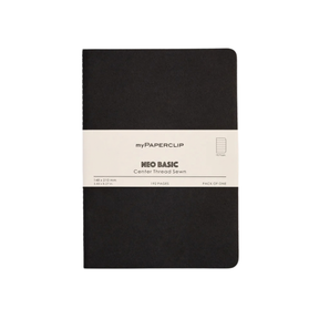 My Paperclip Neo Basic Center Thread Sewn Notebook 148 x 210 mm Ruled Collection Black