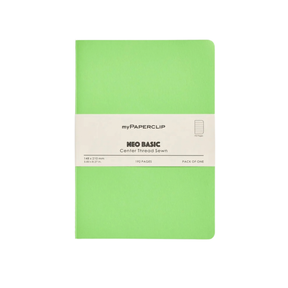 My Paperclip Neo Basic Center Thread Sewn Notebook 148 x 210 mm Ruled Collection NeonGreen