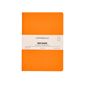 My Paperclip Neo Basic Center Thread Sewn Notebook 148 x 210 mm Ruled Collection Orange