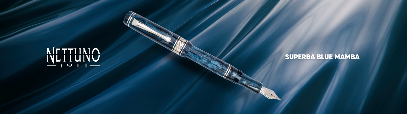 Nettuno Superba Blue Mamba Fountain Pen Collection