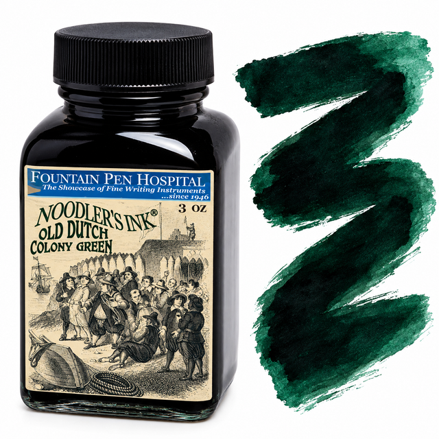 Noodlers Ink Old Dutch Colony Green Permanent Ink - FPH Exclusive 3 oz. Ink Collection