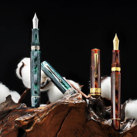 OMAS Paragon Arco Verde Celluloid Silver Trim Fountain Pen