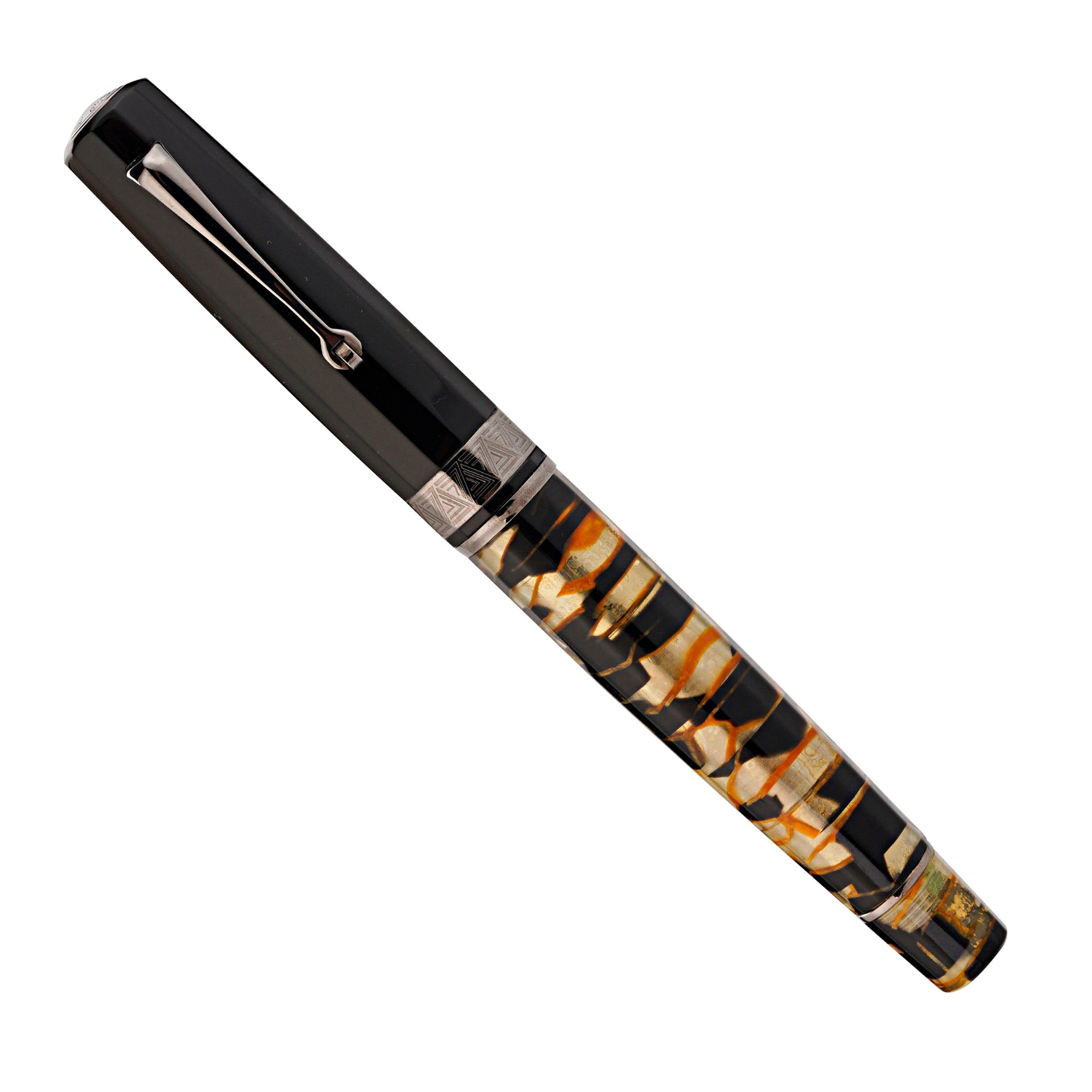 OMAS Paragon Lucen Black Lucen with Silver Trim - Fountain