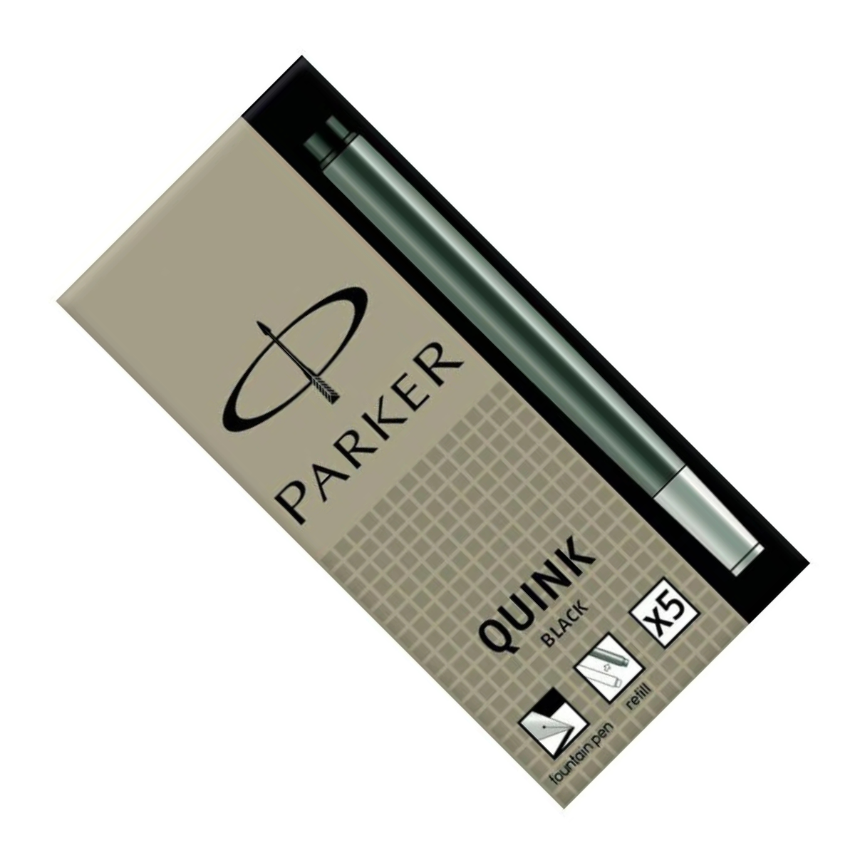 Parker Quink Ink Cartridges in Permanent Black - 5 Pack (30110)