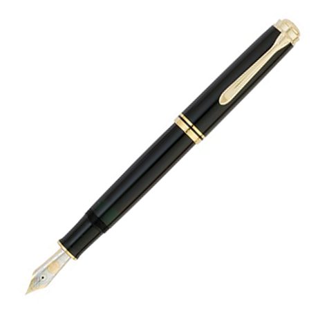 Pelikan Souveran 1000 M1000 - All Black/Gold Trim - Black/Gold Fountain Pen