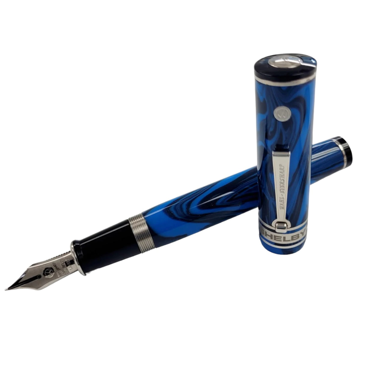 Wahl-Eversharp Decoband Carroll Shelby 427 Cobra Blue w/Rhodium Trim - Fountain Pen