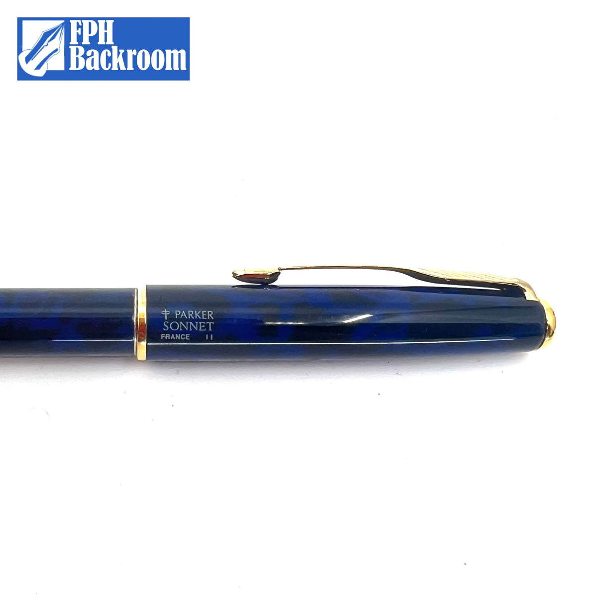 Parker Sonnet Laque Midnight Blue Ballpoint Pen - Marbled Black & Navy Blue