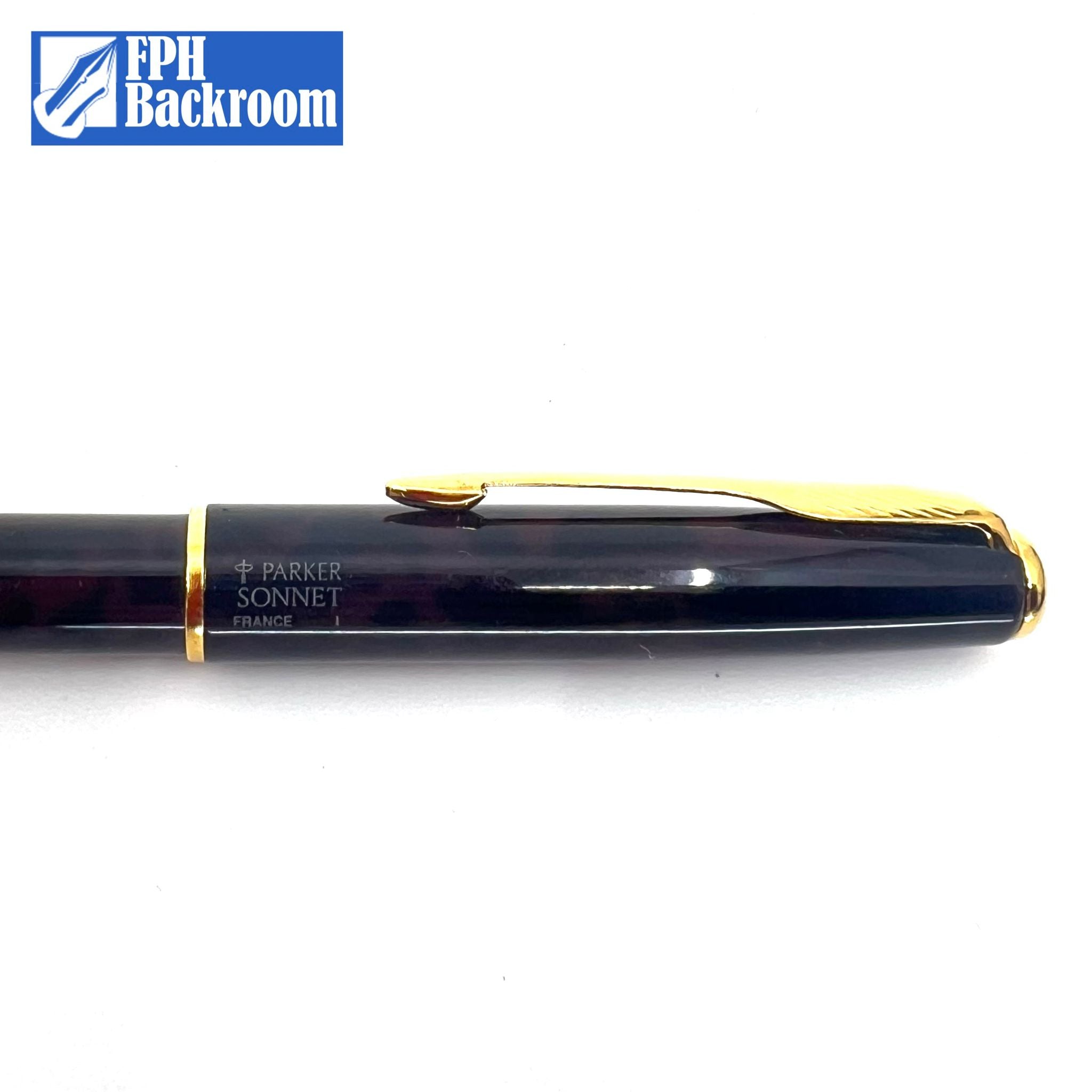 Parker Sonnet Laque Autumn Red Ballpoint Pen - Marbled Black