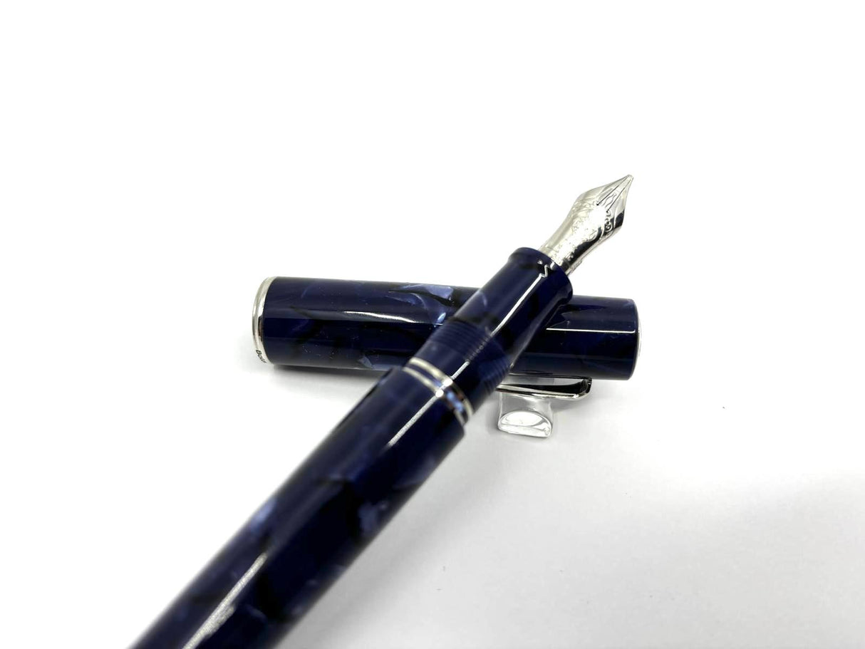 ASC Bologna Medio Blue la Royale Celluloid Exclusive for Canada-  Fitted with Nakaya Nib!