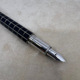 Montblanc Starwalker Nib 14K M Metal Rubber White Star Fountain Pen Black Silver