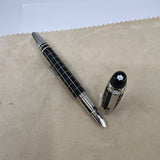 Montblanc Starwalker Nib 14K M Metal Rubber White Star Fountain Pen Black Silver