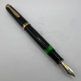 Pelikan M800 Black Gold trim - Window ink view Fountain Pen - Circa 1990