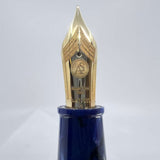 Armando Simoni Club Minimalist La Blue Royale Celluloid Oversized Fountain Pen - Magic Flex Medium #8 Size 14kt Gold Nib