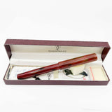Edison Pen Huron Grande Brown Ebonite Ripple - Fountain Pen