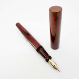 Edison Pen Huron Grande Brown Ebonite Ripple - Fountain Pen