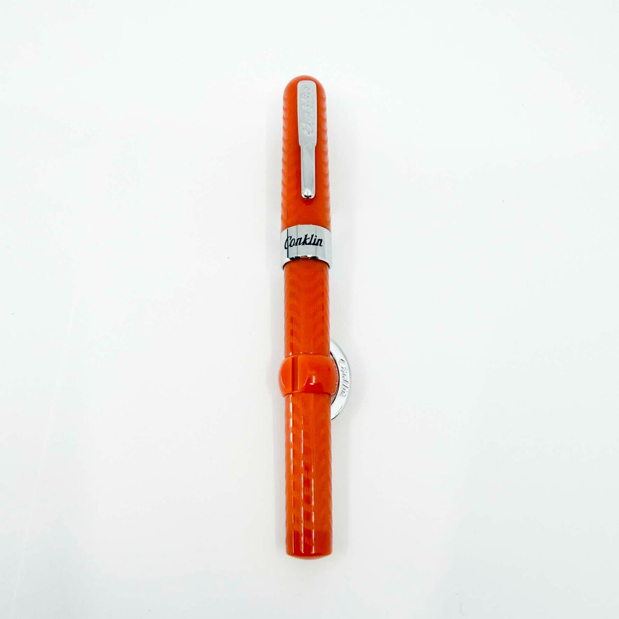 Conklin Orange CoralChased Crescent Filler " Mark Twain "  - Fountain Pen