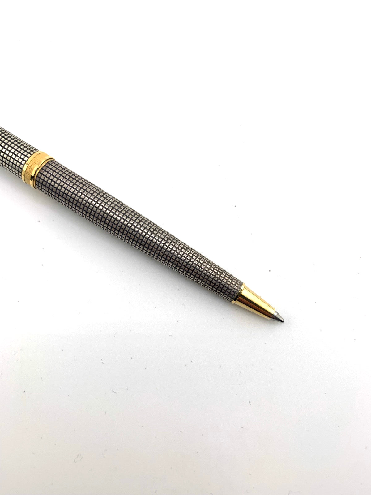 Parker Premier Sterling Silver Cisele Cross Hatch  Ballpoint  Pen - Circa 1980's