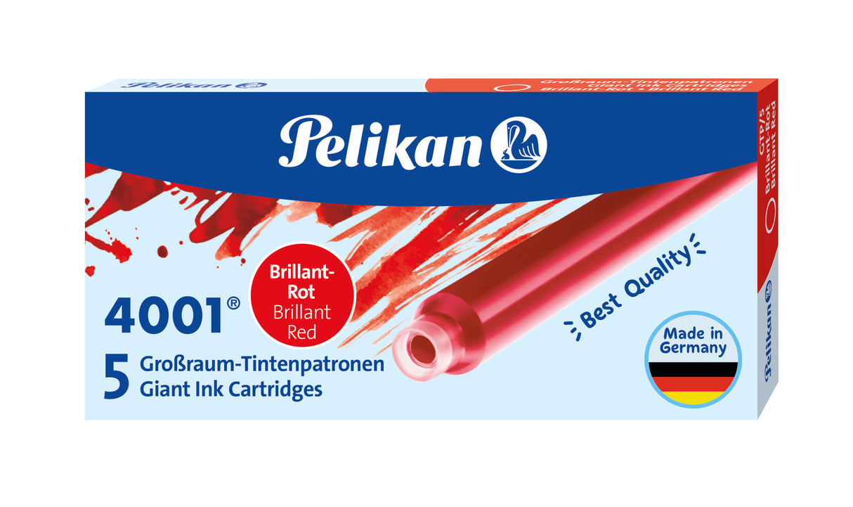 Pelikan 4001® Brilliant Red - GTP 5 Large Ink Cartridges