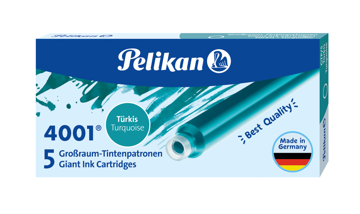 Pelikan 4001® Turquoise - GTP 5 Large Ink Cartridges