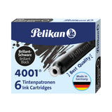 Pelikan 4001® Brilliant Black - TP 6 Short Ink Cartridges