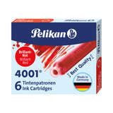 Pelikan 4001® Brilliant Red - TP 6 Short Ink Cartridges