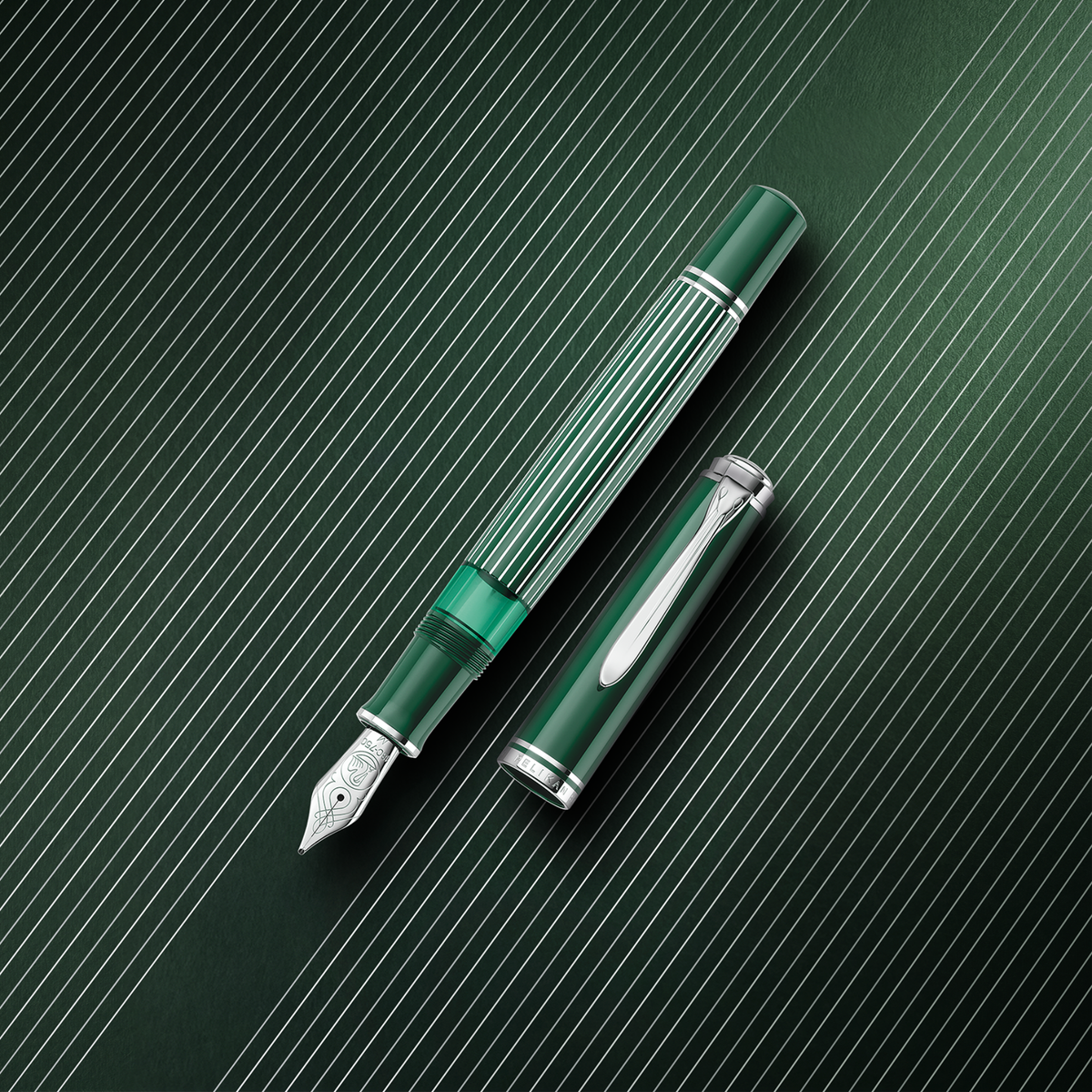 Pelikan Souverän M815 Metal Striped Green Fountain Pen Collection