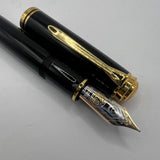 Pelikan Souveran Black M1000 Fountain Pen -  Very Flexible Fine 18kt Gold Nib
