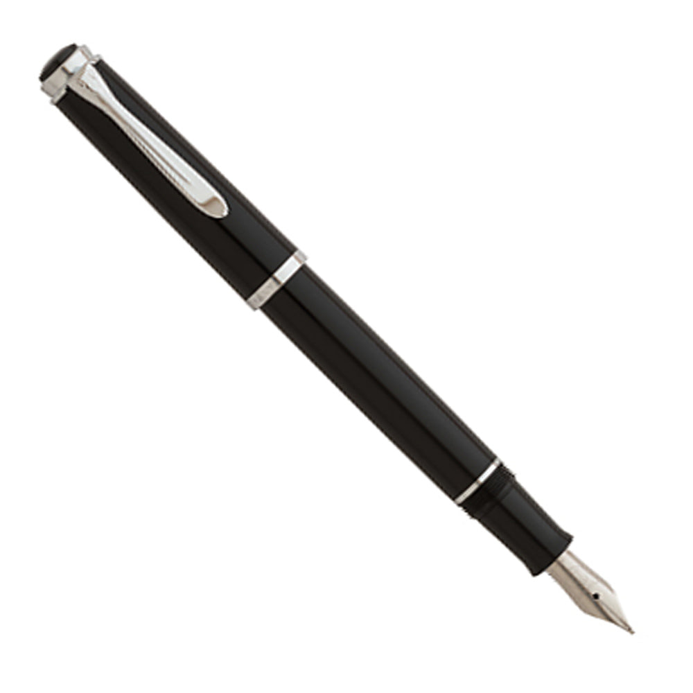 Pelikan 200 Cartridge Fountain Pen Black/Silver Trim - Fountain Pen