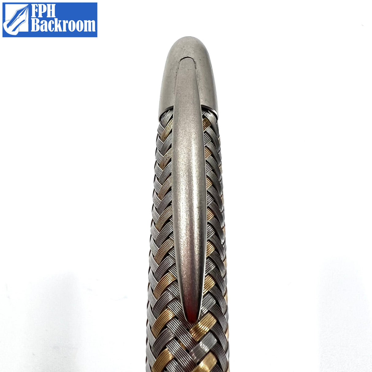 Porsche Design Ballpoint Pen - Tec-Flex Woven Stainless Steel & Gold Plate