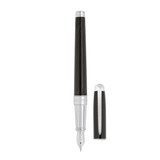 S.T. Dupont Mane Guilloche Line D Eternity Large Black & Palladium Fountain Pen Collection
