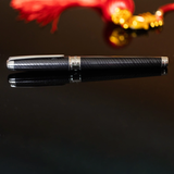 S.T. Dupont Mane Guilloche Line D Eternity Large Black & Palladium Fountain Pen Collection