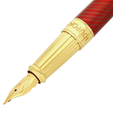 S.T. Dupont Mane Guilloche Line D Eternity Large Red & Gold Fountain Pen Collection