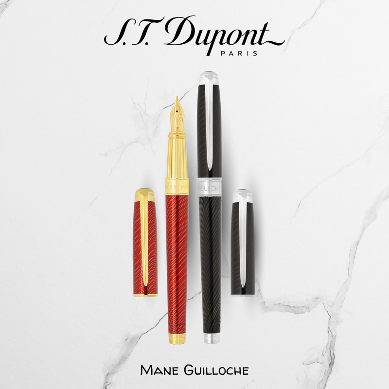 ST Dupont Mane Guilloche Fountain Pen & Rollerball Pen Collection