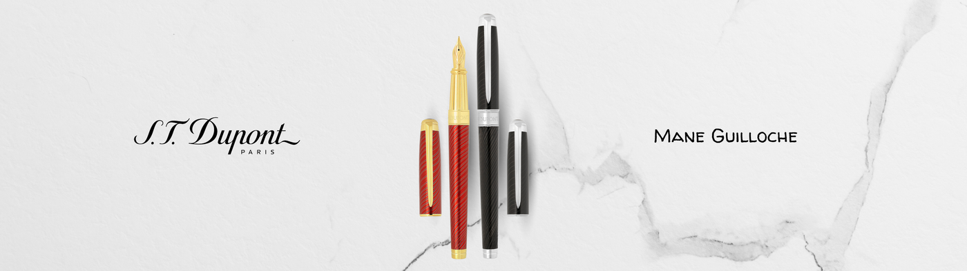 ST Dupont Mane Guilloche Fountain Pen & Rollerball Pen Collection