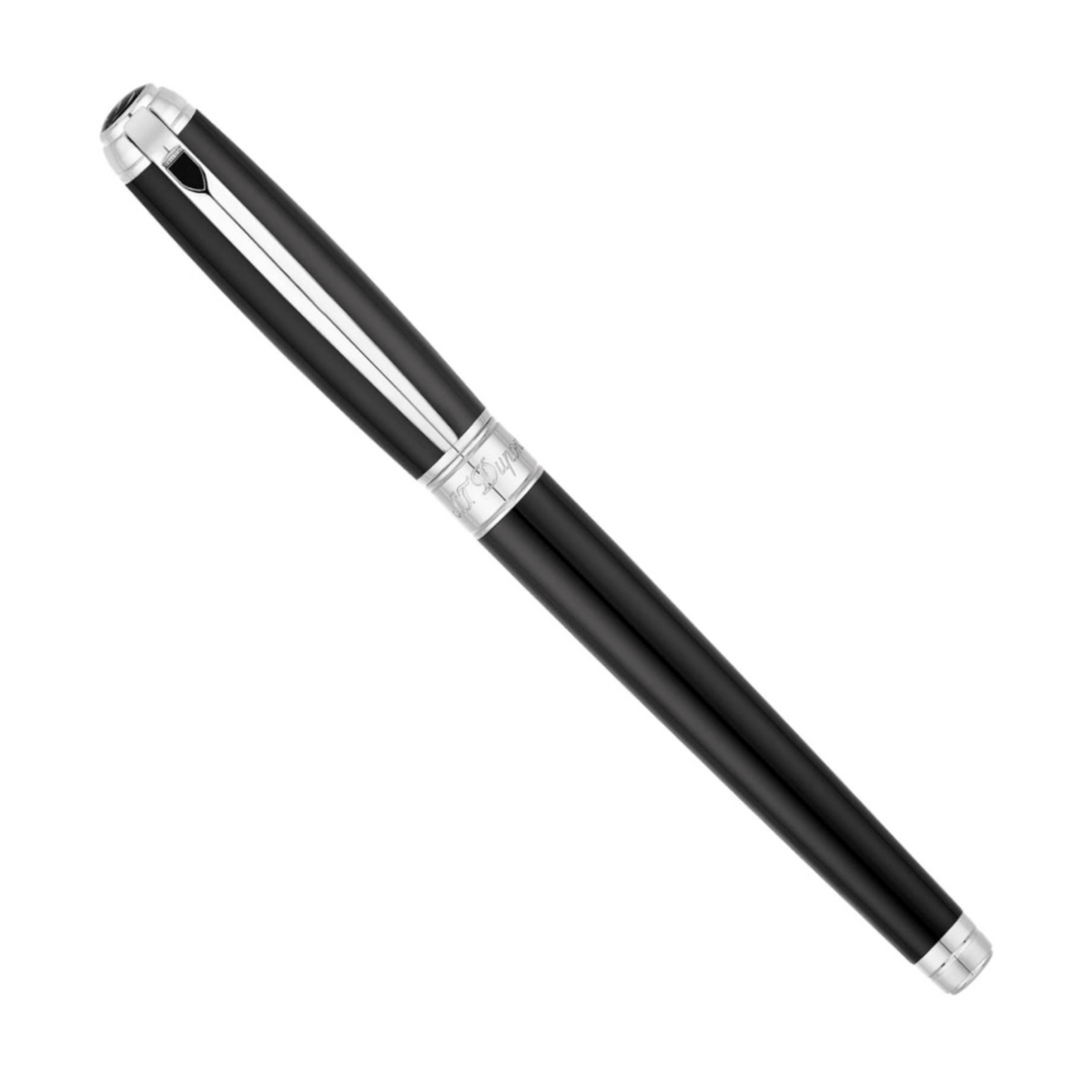 S.T. Dupont Line D Black & Palladium Plate - Midsize Fountain Pen