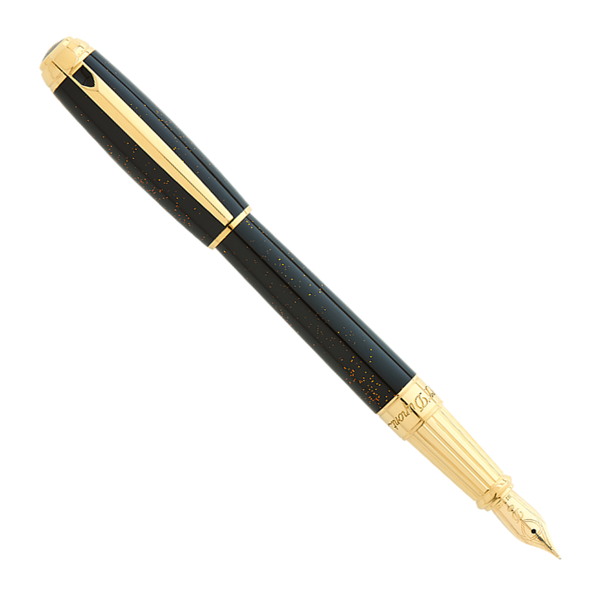 S.T. Dupont Line D Gold Dust Black Lacquer with Gold Dust - Fountain Pen (14kt Nib)