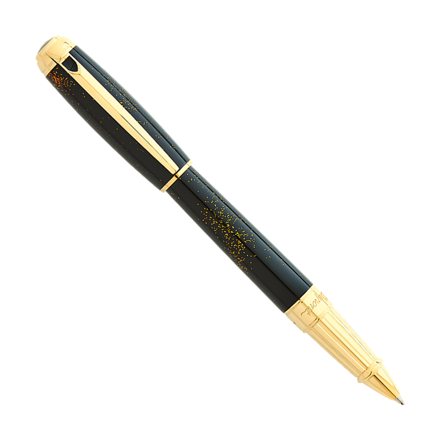 S.T. Dupont Line D Gold Dust Black Lacquer with Gold Dust - Rollerball ...